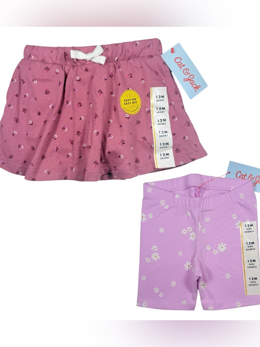 Cat & Jack 2T Floral Skort + Daisy Bike Shorts NWT Bundle